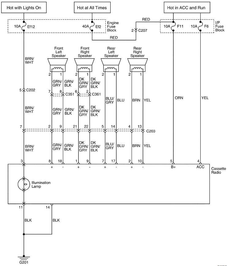 schemat systemu audio daewoo matiz